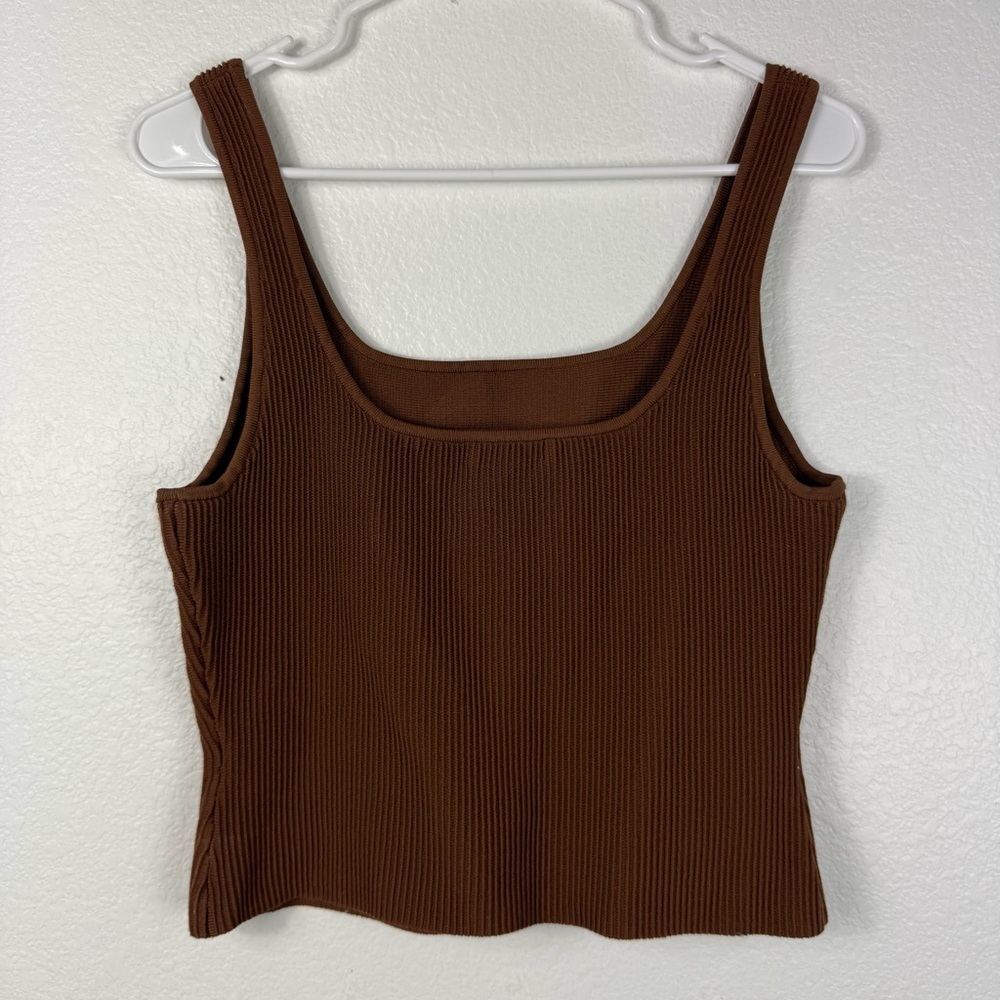 Aritzia Babaton Brown Ribbed sculpt Women's Tank Top size L